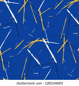 Seamless Background with Stripes. Abstract Scratched Texture with Brush Strokes. Scribbled Grunge Pattern for Tablecloth, Shirt, Dress. Trendy Vector Background with Stripes
