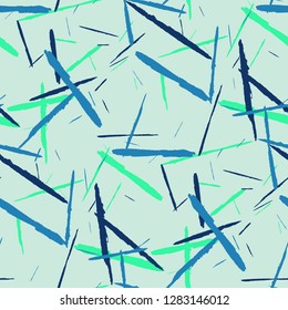Seamless Background with Stripes. Abstract Scratched Texture with Brush Strokes. Scribbled Grunge Motif for Cloth, Shirt, Curtains. Trendy Vector Background with Stripes