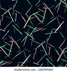 Seamless Background with Stripes. Abstract Scratched Texture with Brush Strokes. Scribbled Grunge Motif for Tablecloth, Wallpaper, Dress. Trendy Vector Background with Stripes