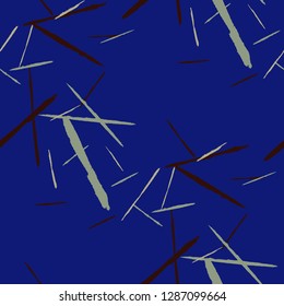 Seamless Background with Stripes. Abstract Scratched Texture with Dry Brush Strokes. Scribbled Grunge Motif for Tablecloth, Wallpaper, Dress. Rustic Vector Background with Stripes