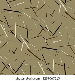 Seamless Background with Stripes. Abstract Scratched Texture with Brush Strokes. Scribbled Grunge Motif for Tablecloth, Wallpaper, Dress. Retro Vector Background