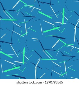 Seamless Background with Stripes. Abstract Scratched Texture with Brush Strokes. Scribbled Grunge Motif for Chintz, Calico, Linen. Trendy Vector Background with Stripes