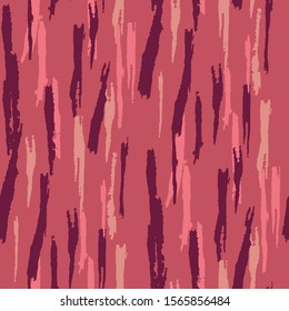 Seamless Background with Stripes. Abstract Scratched Texture with Ragged Brushstrokes. Scribbled Grunge Motif for Wallpaper, Cotton, Textile. Trendy Vector Background