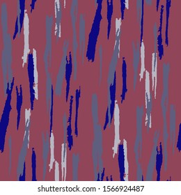 Seamless Background with Stripes. Abstract Scratched Texture with Ragged Brush Strokes. Scribbled Grunge Pattern for Linen, Paper, Tablecloth. Retro Vector Background with Stripes