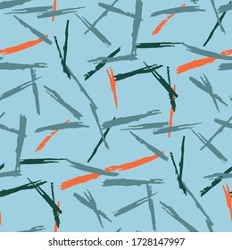 Seamless Background with Stripes. Abstract Scratched Texture with Ragged Brushstrokes. Scribbled Grunge Rapport for Print, Cloth, Fabric. Retro Vector Background with Stripes