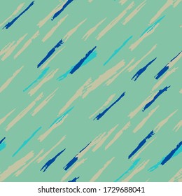 Seamless Background with Stripes. Abstract Scratched Texture with Ragged Brush Strokes. Scribbled Grunge Pattern for Calico, Print, Textile. Rustic Vector Background with Stripes