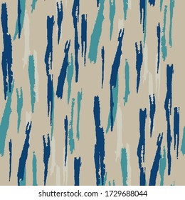 Seamless Background with Stripes. Abstract Scratched Texture with Ragged Brush Strokes. Scribbled Grunge Motif for Dress, Paper, Tablecloth. Trendy Vector Background