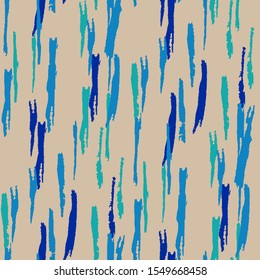 Seamless Background with Stripes. Abstract Texture with Horizontal, Vertical, Diagonal Dry Brush Strokes Scribbled Grunge Pattern for Dress, Curtain, Tablecloth. Rustic Vector Background