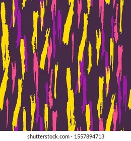 Seamless Background with Stripes. Abstract Texture with Horizontal, Vertical, Diagonal Brush Strokes. Scribbled Grunge Motif for Wallpaper, Print, Cotton. Retro Vector Background with Stripes