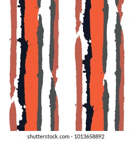 Seamless Background with Stripes Painted Lines. Texture with Vertical Dry Brush Strokes. Scribbled Grunge Rapport for Sportswear, Fabric, Wallpaper. Rustic Vector Background