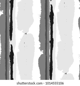 Seamless Background with Stripes Painted Lines. Texture with Vertical Brush Strokes. Scribbled Grunge Motif for Linen, Fabric, Textile. Retro Vector Background with Stripes