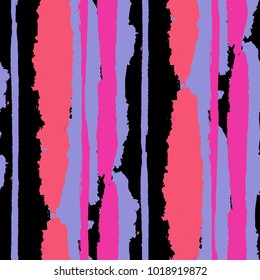Seamless Background with Stripes Painted Lines. Texture with Vertical Dry Brush Strokes. Scribbled Grunge Rapport for Sportswear, Paper, Cloth. Retro Vector Background