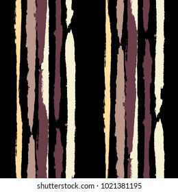 Seamless Background with Stripes Painted Lines. Texture with Vertical Brush Strokes. Scribbled Grunge Rapport for Linen, Fabric, Wallpaper. Retro Vector Background with Stripes