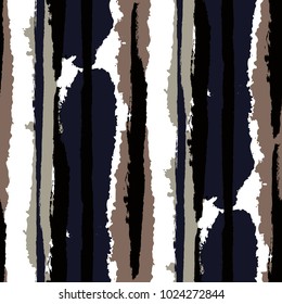 Seamless Background with Stripes Painted Lines. Texture with Vertical Dry Brush Strokes. Scribbled Grunge Rapport for Sportswear, Fabric, Wallpaper. Rustic Vector Background with Stripes