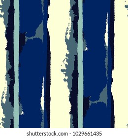 Seamless Background with Stripes Painted Lines. Texture with Vertical Dry Brush Strokes. Scribbled Grunge Motif for Sportswear, Fabric, Cloth. Trendy Vector Background