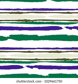 Seamless Background with Stripes Painted Lines. Texture with Horizontal Dry Brush Strokes. Scribbled Grunge Motif for Sportswear, Paper, Cloth. Retro Vector Background with Stripes