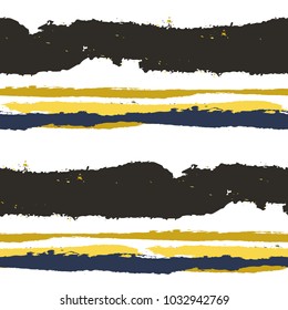 Seamless Background with Stripes Painted Lines. Texture with Horizontal Brush Strokes. Scribbled Grunge Motif for Sportswear, Fabric, Wallpaper. Rustic Vector Background