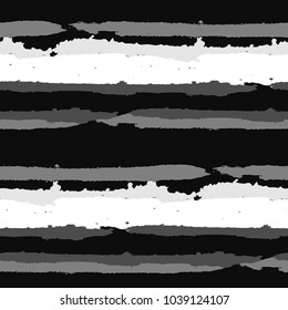 Seamless Background with Stripes Painted Lines. Texture with Horizontal Brush Strokes. Scribbled Grunge Pattern for Sportswear, Fabric, Cloth. Trendy Vector Background with Stripes