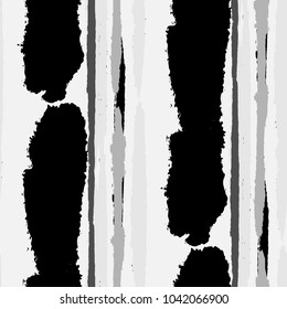 Seamless Background with Stripes Painted Lines. Texture with Vertical Brush Strokes. Scribbled Grunge Pattern for Linen, Fabric, Textile. Trendy Vector Background