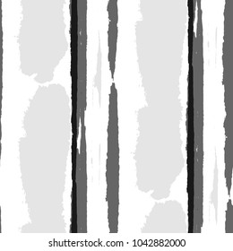Seamless Background with Stripes Painted Lines. Texture with Vertical Dry Brush Strokes. Scribbled Grunge Motif for Linen, Fabric, Textile. Trendy Vector Background with Stripes