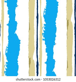 Seamless Background with Stripes Painted Lines. Texture with Vertical Brush Strokes. Scribbled Grunge Motif for Sportswear, Fabric, Wallpaper. Trendy Vector Background with Stripes