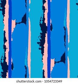 Seamless Background with Stripes Painted Lines. Texture with Vertical Brush Strokes. Scribbled Grunge Motif for Sportswear, Fabric, Wallpaper. Rustic Vector Background