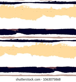 Seamless Background with Stripes Painted Lines. Texture with Horizontal Dry Brush Strokes. Scribbled Grunge Rapport for Sportswear, Fabric, Cloth. Rustic Vector Background with Stripes