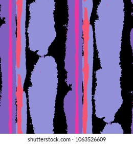 Seamless Background with Stripes Painted Lines. Texture with Vertical Brush Strokes. Scribbled Grunge Rapport for Sportswear, Fabric, Cloth. Retro Vector Background with Stripes