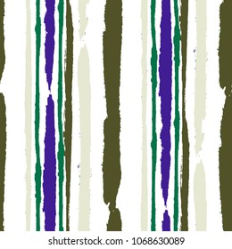 Seamless Background with Stripes Painted Lines. Texture with Vertical Dry Brush Strokes. Scribbled Grunge Rapport for Cloth, Fabric, Textile. Retro Vector Background with Stripes