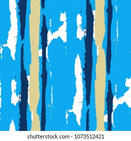 Seamless Background with Stripes Painted Lines. Texture with Vertical Dry Brush Strokes. Scribbled Grunge Motif for Sportswear, Fabric, Wallpaper. Trendy Vector Background with Stripes
