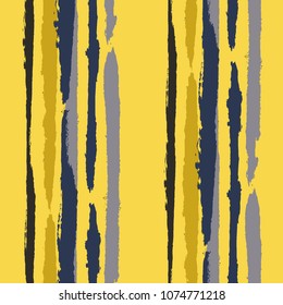 Seamless Background with Stripes Painted Lines. Texture with Vertical Dry Brush Strokes. Scribbled Grunge Pattern for Linen, Fabric, Textile. Retro Vector Background