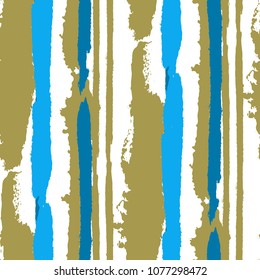 Seamless Background with Stripes Painted Lines. Texture with Vertical Dry Brush Strokes. Scribbled Grunge Pattern for Cloth, Fabric, Textile. Trendy Vector Background with Stripes