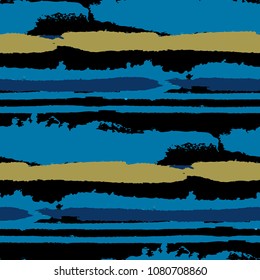 Seamless Background with Stripes Painted Lines. Texture with Horizontal Brush Strokes. Scribbled Grunge Motif for Sportswear, Fabric, Wallpaper. Rustic Vector Background