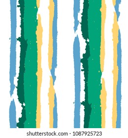 Seamless Background with Stripes Painted Lines. Texture with Vertical Brush Strokes. Scribbled Grunge Rapport for Sportswear, Fabric, Cloth. Retro Vector Background with Stripes