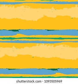 Seamless Background with Stripes Painted Lines. Texture with Horizontal Brush Strokes. Scribbled Grunge Pattern for Linen, Fabric, Wallpaper. Rustic Vector Background
