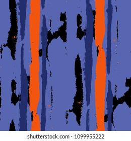Seamless Background with Stripes Painted Lines. Texture with Vertical Dry Brush Strokes. Scribbled Grunge Motif for Sportswear, Fabric, Wallpaper. Retro Vector Background with Stripes