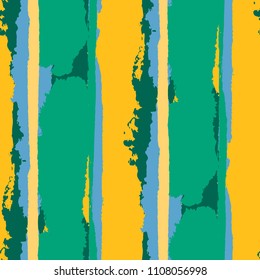 Seamless Background with Stripes Painted Lines. Texture with Vertical Brush Strokes. Scribbled Grunge Rapport for Linen, Fabric, Wallpaper. Trendy Vector Background with Stripes