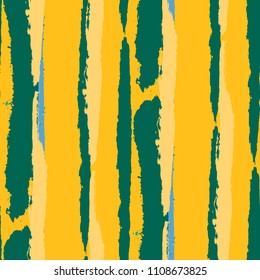 Seamless Background with Stripes Painted Lines. Texture with Vertical Dry Brush Strokes. Scribbled Grunge Rapport for Cloth, Swimwear, Textile. Trendy Vector Background