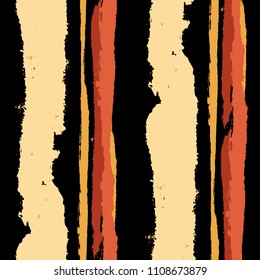 Seamless Background with Stripes Painted Lines. Texture with Vertical Brush Strokes. Scribbled Grunge Motif for Sportswear, Fabric, Wallpaper. Rustic Vector Background