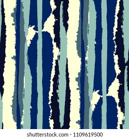 Seamless Background with Stripes Painted Lines. Texture with Vertical Dry Brush Strokes. Scribbled Grunge Motif for Sportswear, Paper, Cloth. Rustic Vector Background
