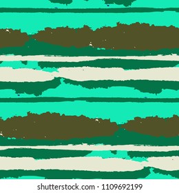 Seamless Background with Stripes Painted Lines. Texture with Horizontal Brush Strokes. Scribbled Grunge Motif for Cloth, Fabric, Textile. Retro Vector Background with Stripes