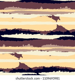 Seamless Background with Stripes Painted Lines. Texture with Horizontal Brush Strokes. Scribbled Grunge Rapport for Sportswear, Paper, Cloth. Trendy Vector Background with Stripes