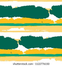 Seamless Background with Stripes Painted Lines. Texture with Horizontal Brush Strokes. Scribbled Grunge Pattern for Cloth, Fabric, Textile. Retro Vector Background
