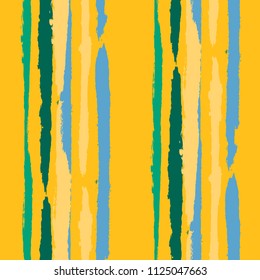 Seamless Background with Stripes Painted Lines. Texture with Vertical Dry Brush Strokes. Scribbled Grunge Motif for Sportswear, Fabric, Cloth. Rustic Vector Background