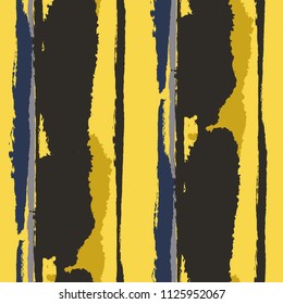 Seamless Background with Stripes Painted Lines. Texture with Vertical Dry Brush Strokes. Scribbled Grunge Motif for Sportswear, Fabric, Cloth. Trendy Vector Background with Stripes