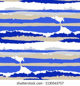 Seamless Background with Stripes Painted Lines. Texture with Horizontal Brush Strokes. Scribbled Grunge Rapport for Sportswear, Fabric, Wallpaper. Retro Vector Background with Stripes