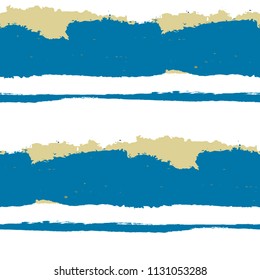 Seamless Background with Stripes Painted Lines. Texture with Horizontal Brush Strokes. Scribbled Grunge Motif for Linen, Fabric, Textile. Retro Vector Background
