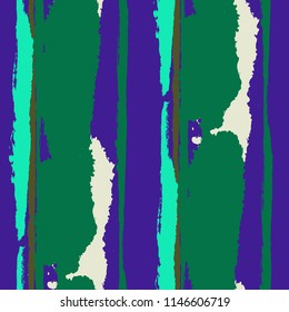 Seamless Background with Stripes Painted Lines. Texture with Vertical Brush Strokes. Scribbled Grunge Motif for Cloth, Fabric, Textile. Retro Vector Background with Stripes