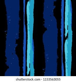 Seamless Background with Stripes Painted Lines. Texture with Vertical Dry Brush Strokes. Scribbled Grunge Motif for Cloth, Swimwear, Textile. Rustic Vector Background with Stripes