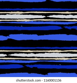 Seamless Background with Stripes Painted Lines. Texture with Horizontal Brush Strokes. Scribbled Grunge Pattern for Cloth, Fabric, Textile. Rustic Vector Background with Stripes